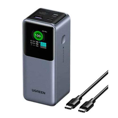 Внешний аккумулятор UGREEN PB721 (35524B) 20000mAh 130W серый, серый металлик