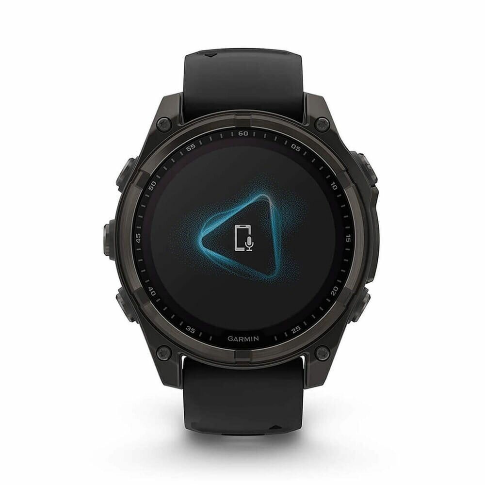 Часы Garmin Fenix 8 47 mm Solar Sapphire carbon gray with black/pebble gray silicone