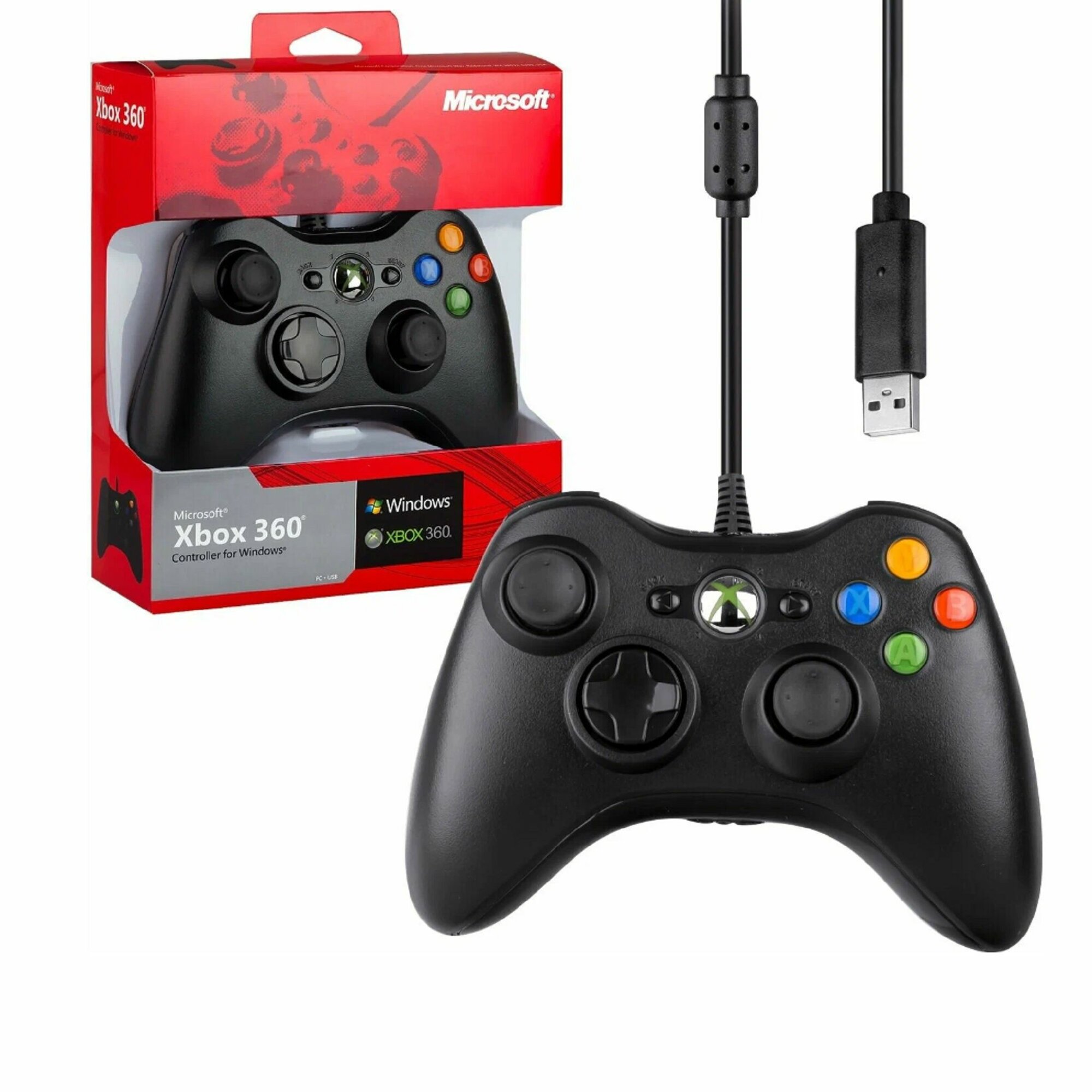 Геймпад Microsoft Xbox 360, для XBOX 360 и ПК, виброотдача и обратная связь