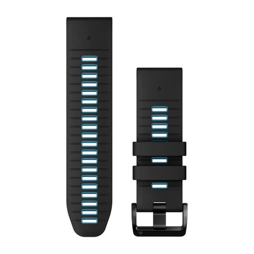 фото Ремешок для часов garmin quickfit 26 мм, watch bands black/cirrus blue silicone 010-13281-05