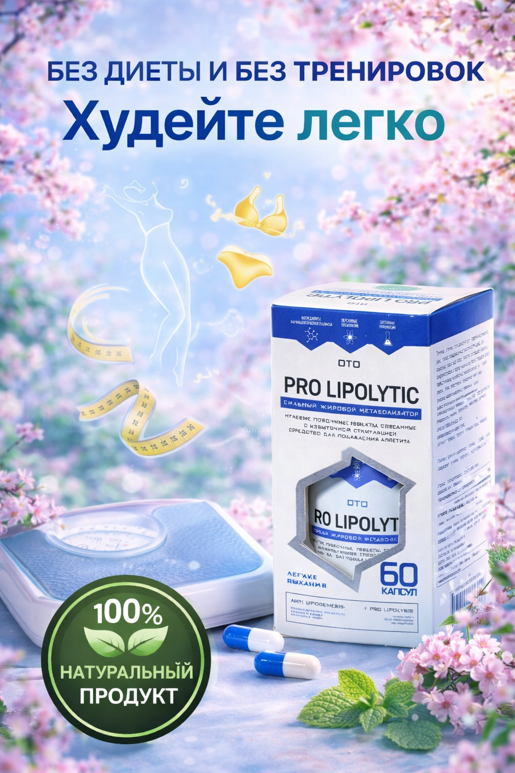 Pro Lipolytic инновационный жиросжигатель, для похудения, сброса веса 60 капсул. — фото 1