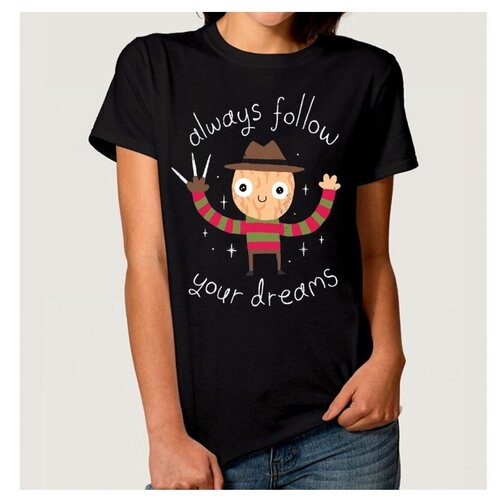 Футболка Dream Shirts Always Follow Your Dreams Женская XS Черная черный  