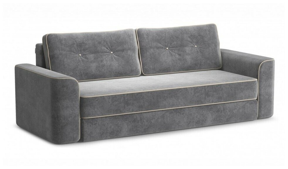 Мягкая мебель Диван кровать прямой Сиеста Серый Ultra grey, обивка Велюр в гостиную, детскую, спальню еврокнижка НПБ (244х106х82см)