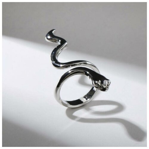 Кольцо, безразмерное, серебряный кольцо змея гладкая цвет серебро безразмерное