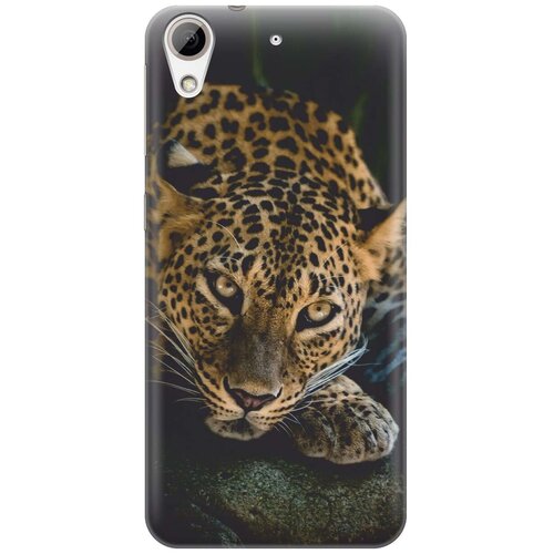Ультратонкий силиконовый чехол-накладка для HTC Desire 626, 626s, 626G Dual Sim с принтом Загадочный леопард