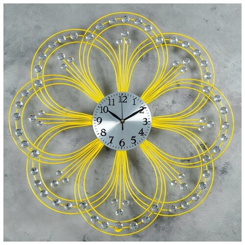 фото Часы настенные, серия: ажур, "сияющий цветок", d=60 см, микс 1586077 . quartz