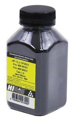 Тонер Hi-Black для HP CLJ CP2025/Pro 300 M351/Pro 400 M451, Тип 1.0, Bk, 100 г, банка, черный