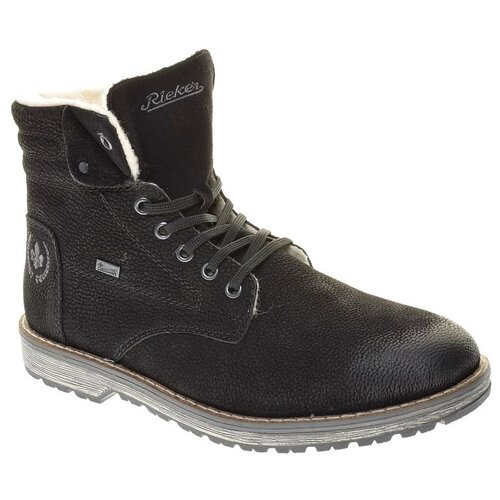 Ботинки Rieker, зимние, натуральный нубук, полнота G, высокие, размер 45, черный
