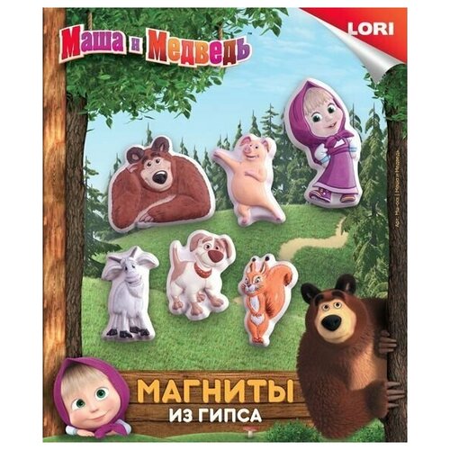 Фигурки на магнитах Маша и медведь