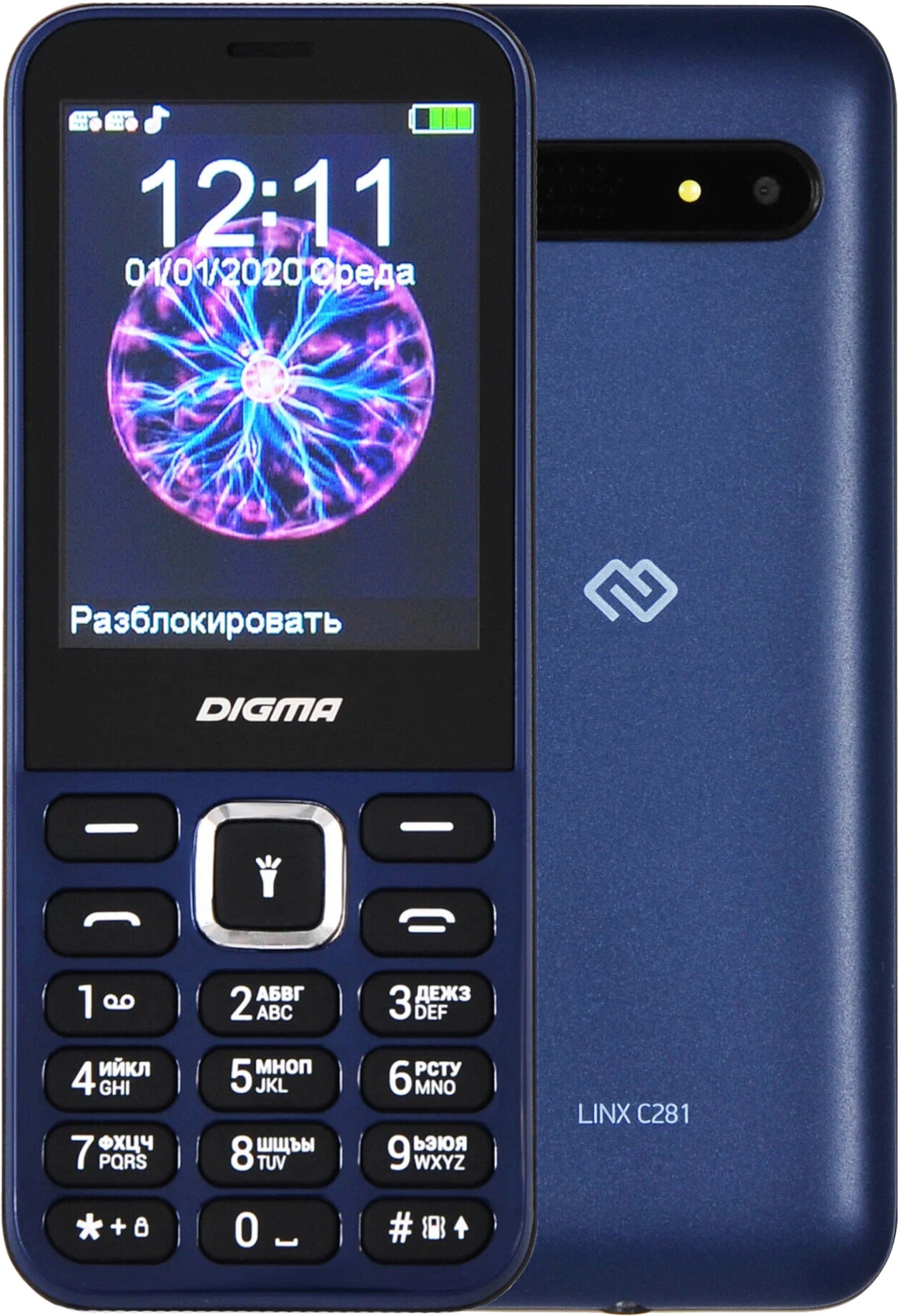 Мобильный телефон Digma Linx C281 32Mb синий 2Sim 2.8" 240x320 0.08Mpix LT2067PM