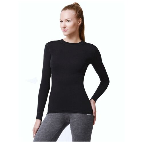 фото Термобелье футболка женская с длинным рукавом серии soft цвет черный, размер xxl norveg