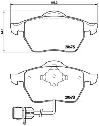 Дисковые тормозные колодки передние brembo P85026 для Audi 100, Audi A6 (4 шт.)