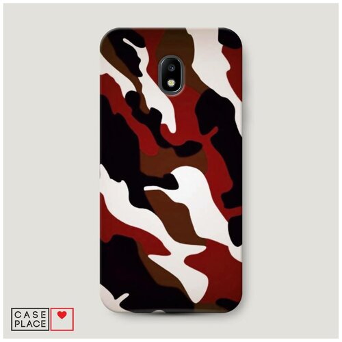 фото Чехол пластиковый samsung galaxy j3 2017 бордовый камуфляж case place