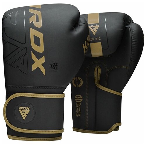 фото Боксёрские перчатки rdx f6 kara black golden - rdx - черный - 10 oz