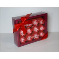 Подарочный набор из мыльных роз/12 роз в коробке /красный-белый