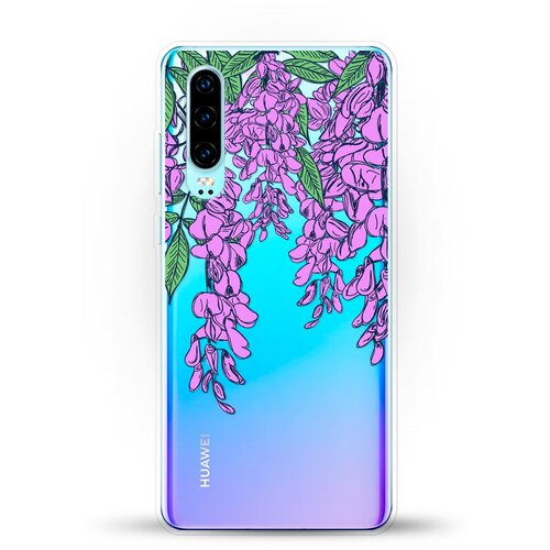 фото Силиконовый чехол цветы фиолетовые на huawei p30 andy & paul