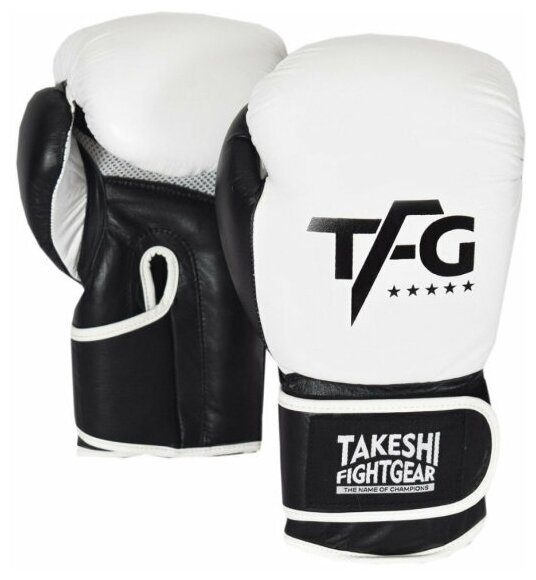 Перчатки боксерские тренировочные Takeshi Fight Gear TFG AIR COOL белые 14 унций