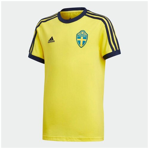 фото Футболка дет. спорт. adidas sweden 3-stripes tee y желтый 140 fh7632