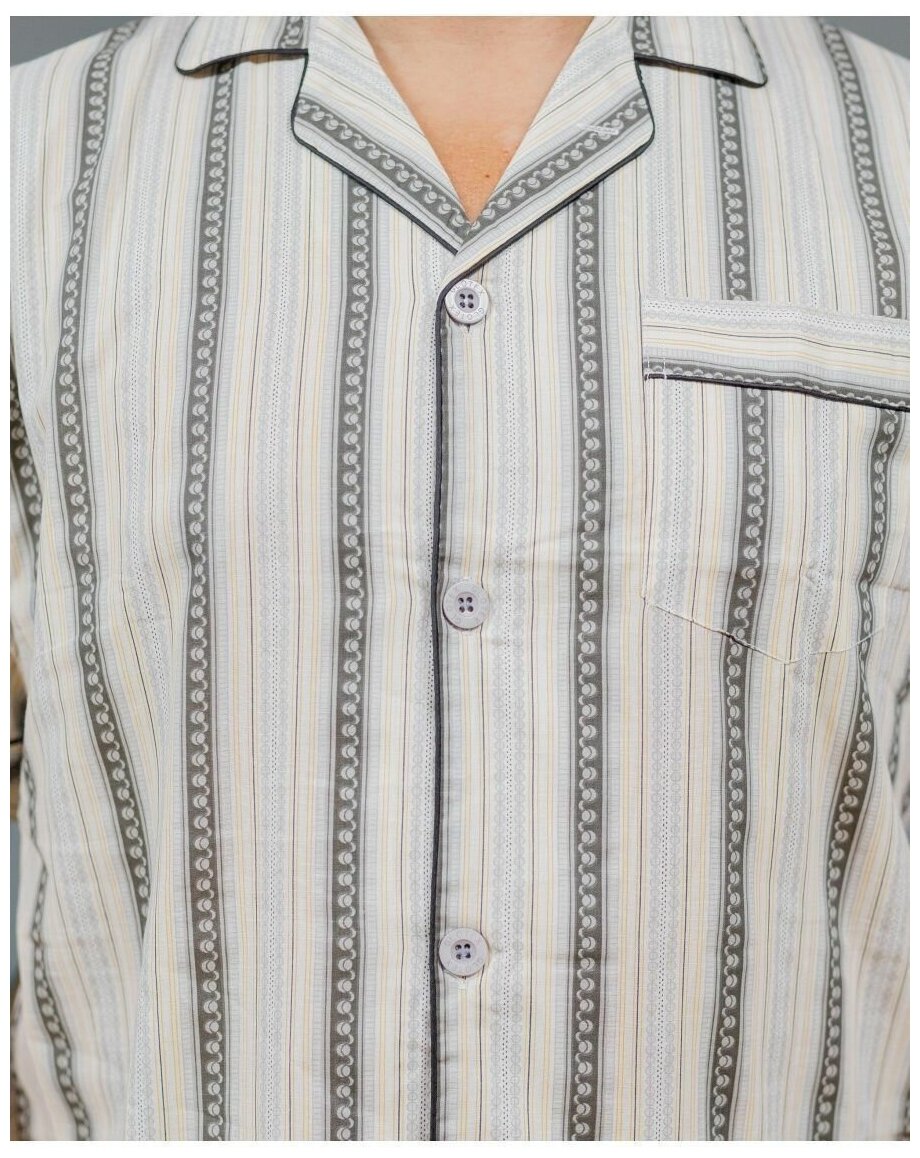 Пижама мужская с шортами и рубашкой на пуговицах хлопок_размер50 - фотография № 5