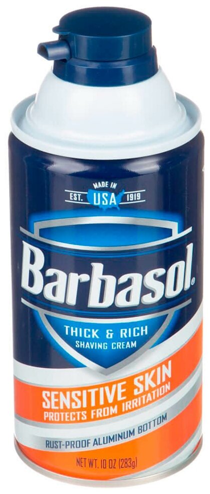 Крем-пена для бритья Barbasol Sensitive Skin Shaving Cream, для чувствительной кожи, 283 г