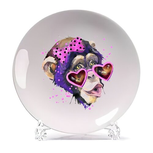 фото Тарелка coolpodarok краски. шимпанзе