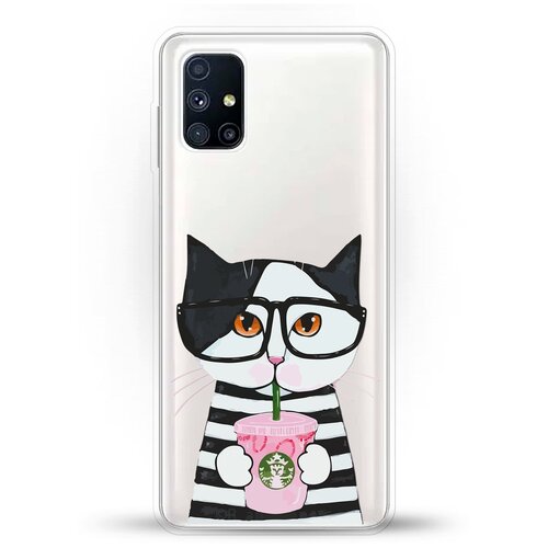 фото Силиконовый чехол кот в очках на samsung galaxy m51 andy & paul