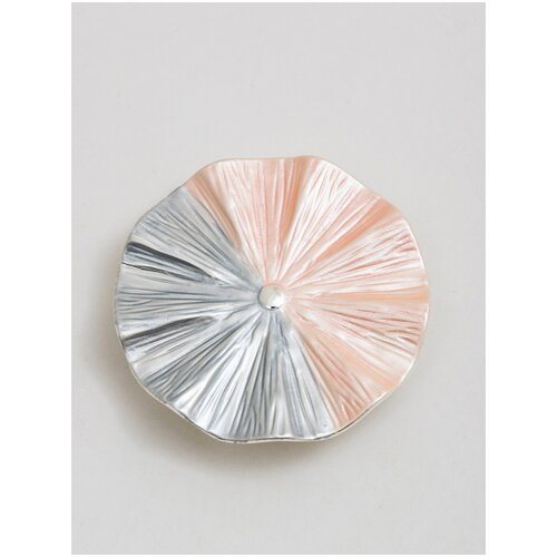 Брошь ЖемАрт, эмаль, серый, розовый дизайнерская яркая круглая брошь на магнитном замке