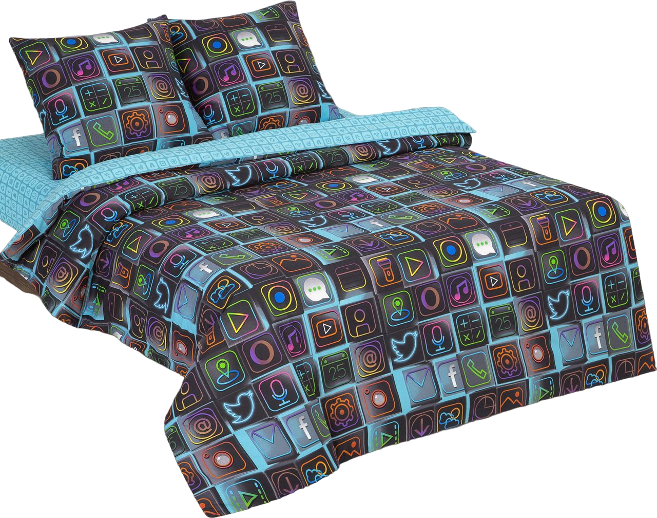 Комплект постельного белья АртПостель, «Смарт» 2 спальный Евро, разноцветный, смартфон - фотография № 9