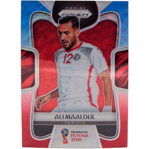 Коллекционная карточка Panini Prizm FIFA World Cup Russia 2018 #284 Ali Maaloul - Blue Red Wave Refractor S0046 коллекционная карточка panini prizm fifa world cup russia 2018 299 yoshimar yotun blue red wave refractor s0048