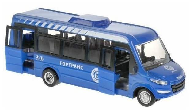 Автобус металлический ТехноПарк IVECO Нижегородец VSN-700, свет+звук, 15 см, синий