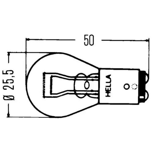 BEHR- HELLA 8GD002078241 8GD 002 078-241_лампа накаливания 24V P21/5W BAY15d задние габариты и стоп- сигнал\ MAN, MB, Volvo