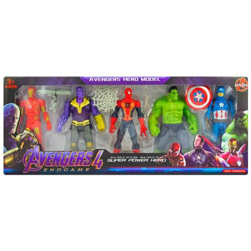 Набор фигурок супергерои Мстители 5 в 1 / фигурки 12 см игровые фигурки кошечки собачки набор пластиковых фигурок 6 героев 5 5 см