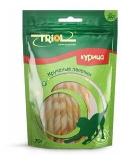 TRIOL™ Крученые Палочки с курицей для собак, 70г