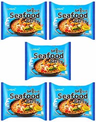 Лапша быстрого приготовления со вкусом морепродуктов Seafood party (5 шт. по 125 г)