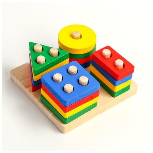 Детская развивающая пирамидка Собери сам 11,5х11,5х5 см обучающие игрушки для малышей обучающая деревянная сортировочная коробка развивающие когнитивные навыки с малышами для малышей