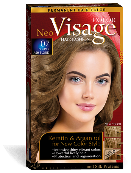 COLOR Visage Стойкая крем-краска для волос, 07 Золотисто-пепельно русый / Copper Ash Blond