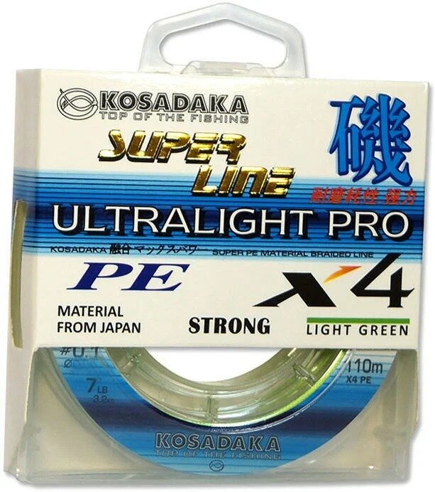 Плетеный шнур KOSADAKA Super Line PE X4 Ultralight Pro
