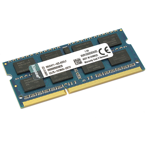 Модуль памяти Kingston SODIMM DDR3, 2ГБ, 1333МГц, 256MX64, PC3-10600