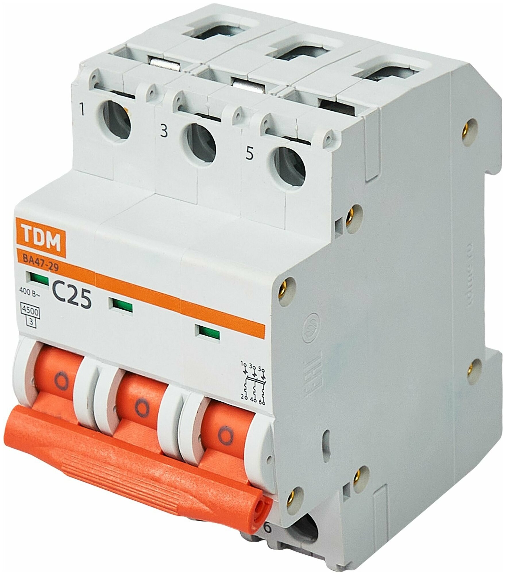 Автоматический выключатель TDM Electric ВА47-29 3P C25 А 4.5 кА SQ0206-0111 - фотография № 8
