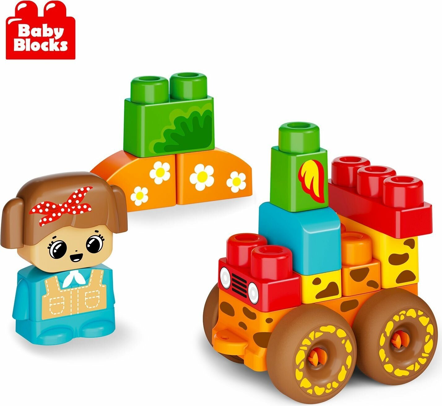 Десятое королевство TD03912 Конструктор пластиковый Baby Blocks "Сафари" 20 деталей - фото №3