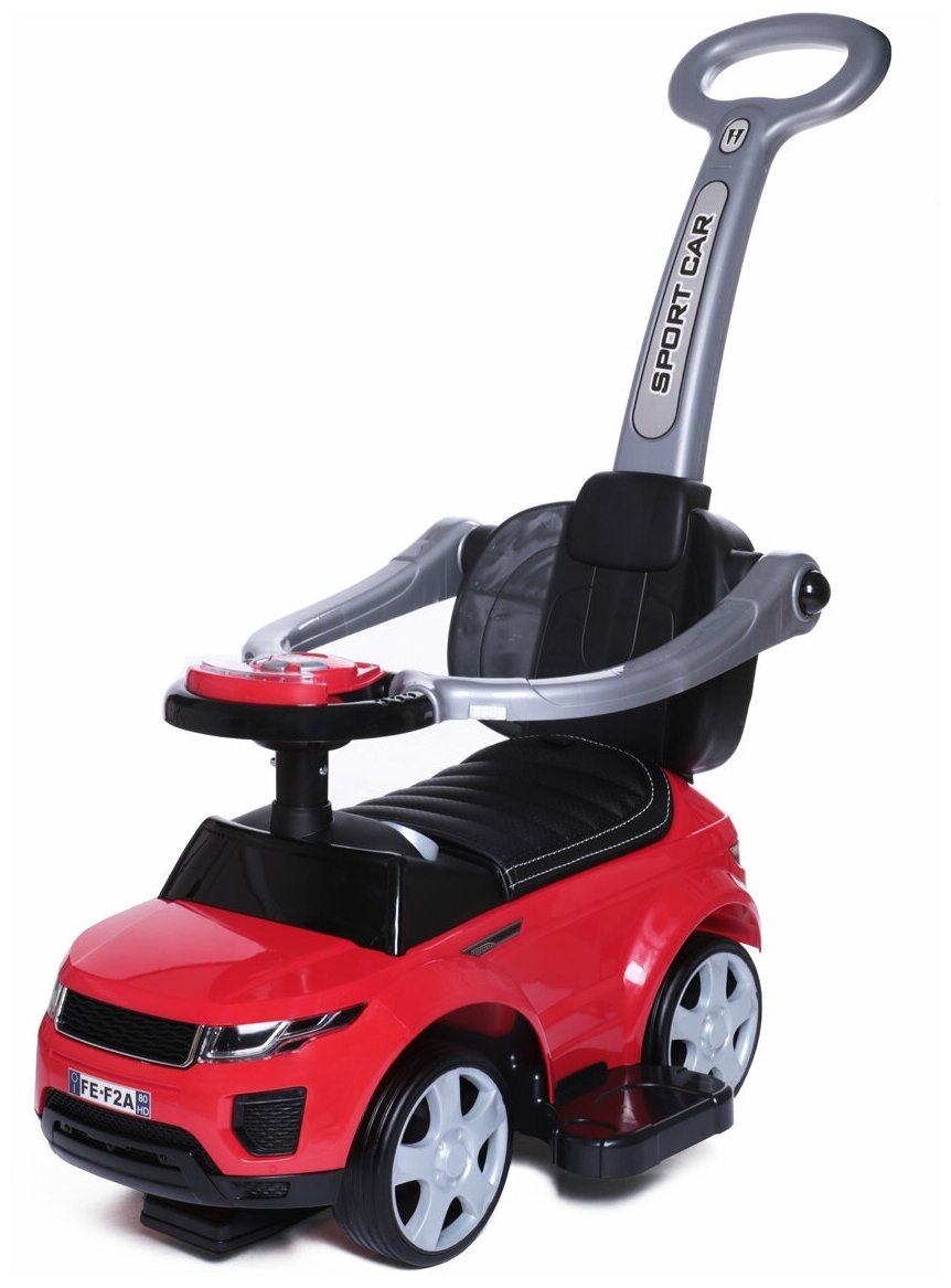 Каталка детская Sport car BabyCare (резиновые колеса, кожаное сиденье), красный 614