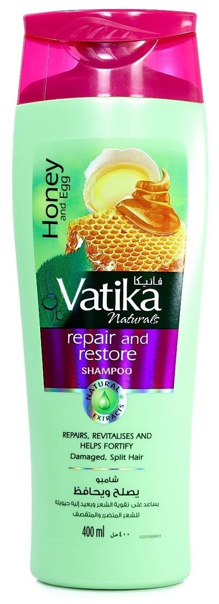 Шампунь для волос исцеление и восстановление (Vatika Repair & Restore), 400 мл