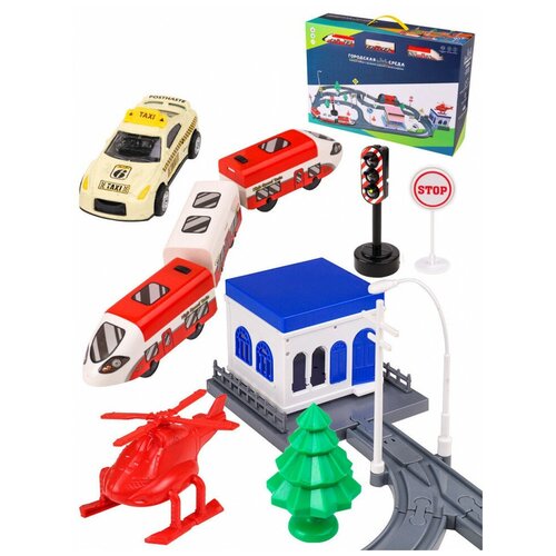 Железная дорога-конструктор городская СРЕДА-1 91 детcвет звук аксессуары Рыжий Кот 3598₽