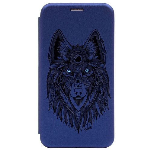 фото Чехол-книжка book art jack для samsung galaxy a71 с принтом "grand wolf" синий gosso