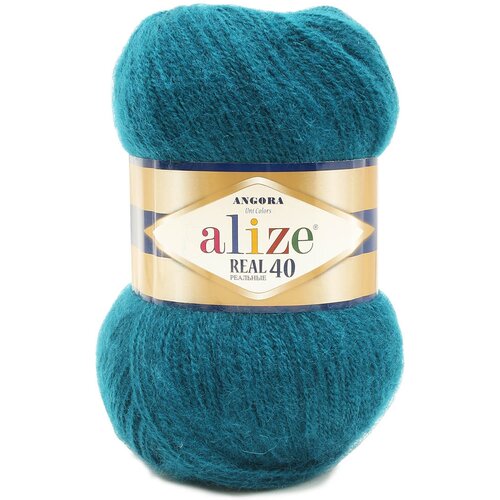 Пряжа Alize Angora real 40 петроль (17), 5 шт