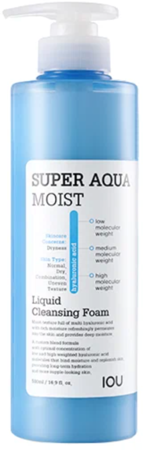 Пенка для умывания глубоко увлажняющая Welcos IOU Super Aqua Moist Cleansing Foam, 500 мл