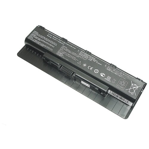 Аккумуляторная батарея для ноутбука Asus N56VB N56VJ 5200mAh A32-N56 OEM черная аккумуляторная батарея для ноутбука asus n56vb n56vj 5200mah a32 n56 oem черная