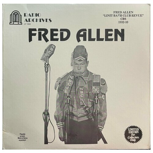 Fred Allen - Linit Bath Club Revue CBS 1932-33 / Винтажная виниловая пластинка / LP / Винил виниловые пластинки imagine club колибри любовь и её конечности lp