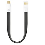 Deppa Кабель Deppa USB-A/micro-USB плоский черный (0,23 м) - изображение