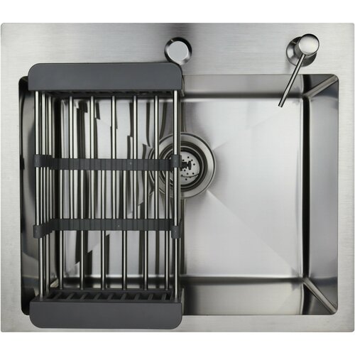 Мойка из нержавеющей стали SIRIUSLINE Premium 50х44 (в комплекте с коландером, врезным дозатором, и сифоном) толщина стали 3 мм